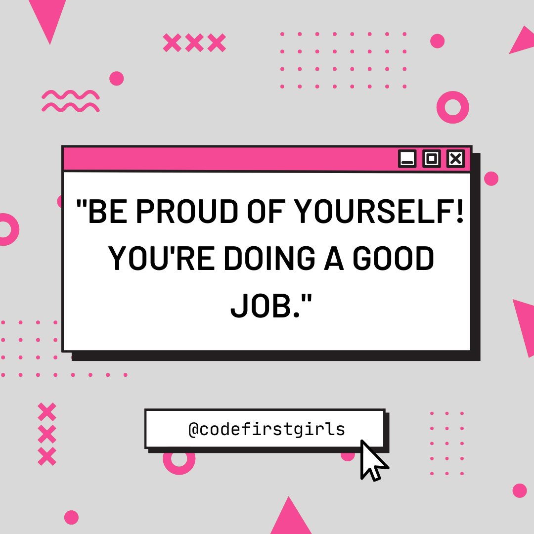 QOTD: Let yourself be PROUD of your progress 🙌

💖 Take time to reflect, appreciate, love &amp; nurture yourself right now. You are doing a good job!✨

#codefirstgirls #womeintech #qotd #proud #progress #transform #uspkil
