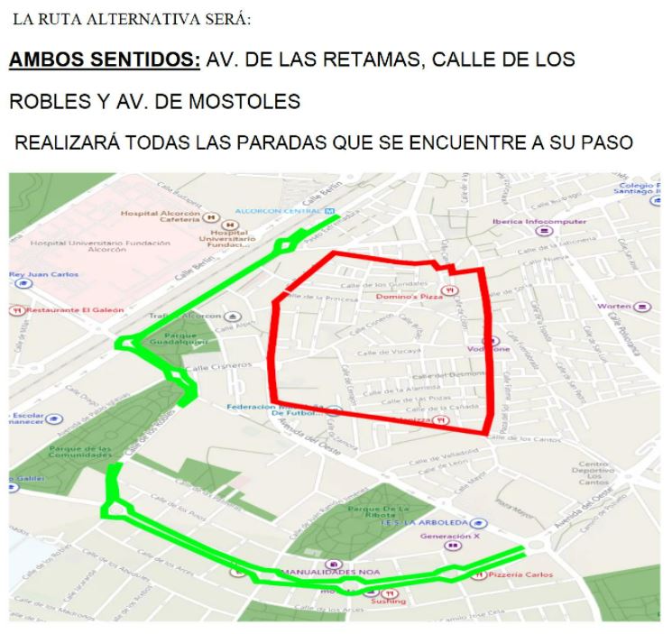 SpainArriva's tweet photo. 🚨 Según comunica @PoliciaAlcorcon, con motivo de la procesión de este sábado, las calles marcadas en rojo quedaran cerradas al tráfico desde las 18:00 horas y hasta las 21:00 horas. Afecta a la línea 512. Se ha establecido una ruta alternativa. #Alcorcón https://t.co/fkH90IguUe