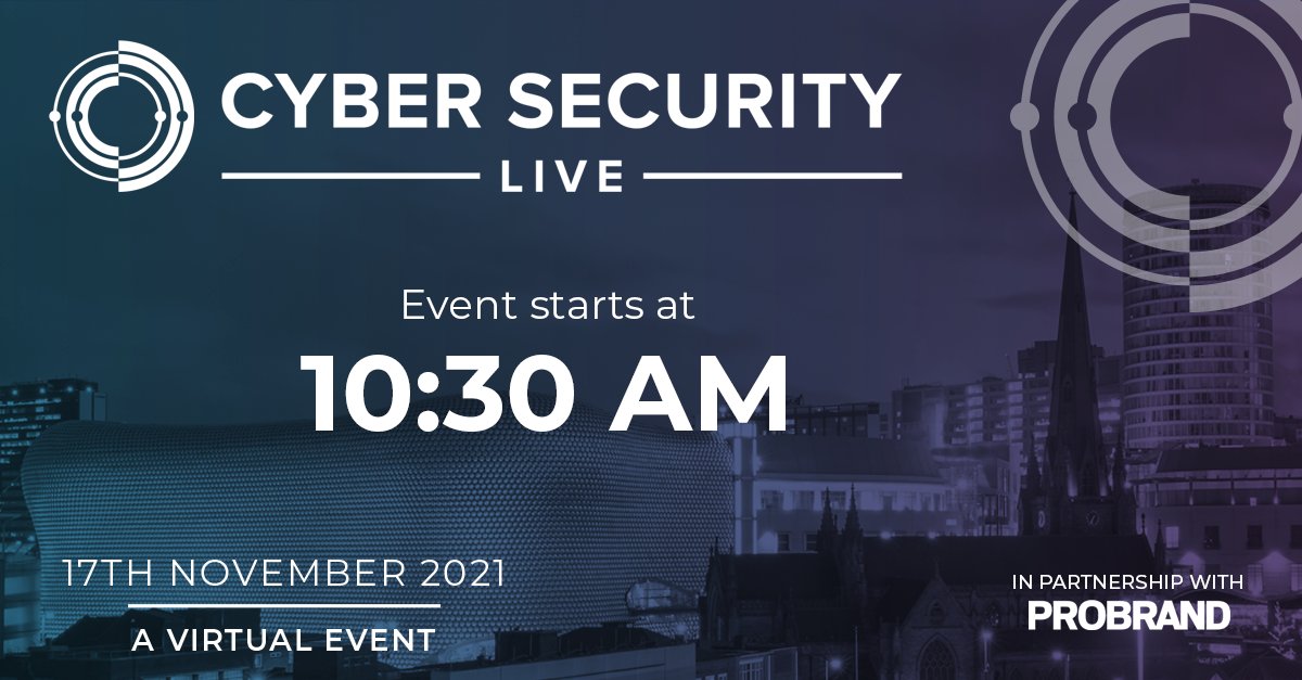 Probrand's tweet photo. Good morning! It's #CyberSecLive21 today! Event platform opens from 10:30 with the Dyson Keynote beginning at 10:35. You can still register to attend, click here https://t.co/RysBOF3Huz  #cybersecurity #cybercrime #virtualevent #event #CyberSecLIVE21 https://t.co/parhWjUJIi