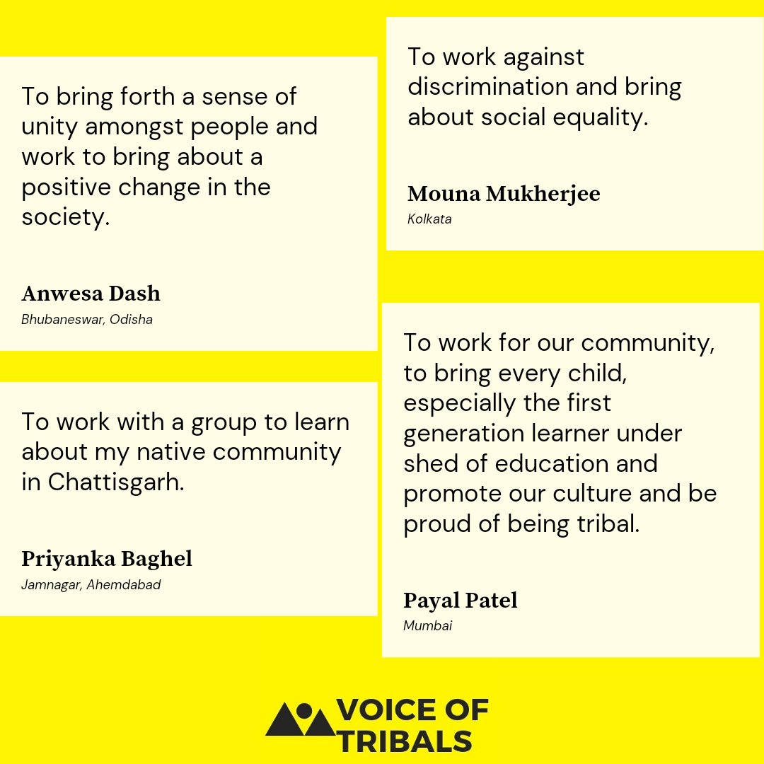 Have a look at what these women have to say when asked about their expectations from this journey. 

All the best, girls! Once again welcome to the VOT family. ♀️💪

#EmpoweredWomenEmpowerWomen  #VoiceOfTribals
