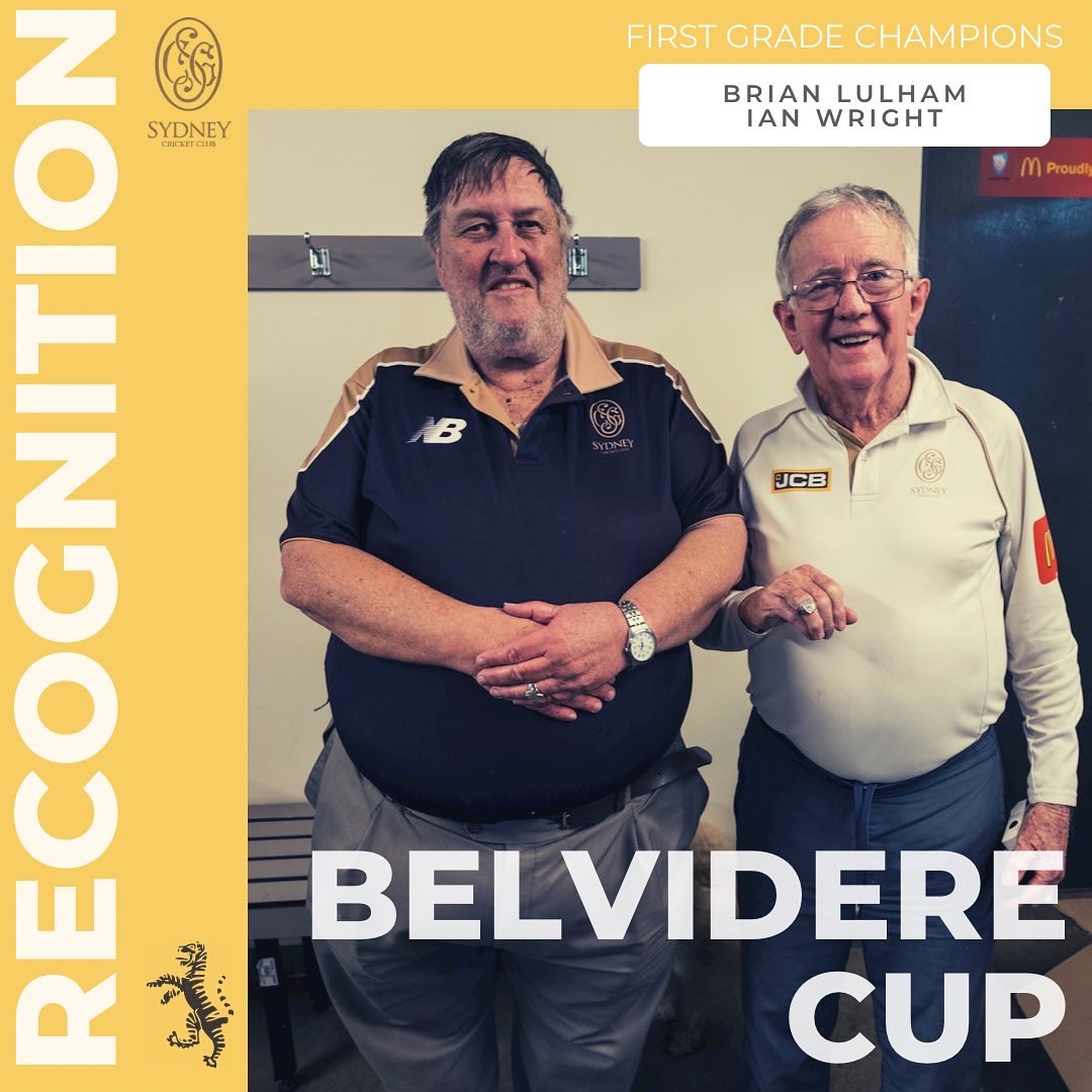 sydneydcc1's tweet photo. Belvidere Cup Champions

A hearty and overdue congratulations to Tigers stalwarts and club legends, Ian Wright and Brian Lulham who on Sunday were finally awarded their premiership rings for their immense contribution to 1st grades title last season. 

#sydneycricketclub https://t.co/dsVUvuz8Il