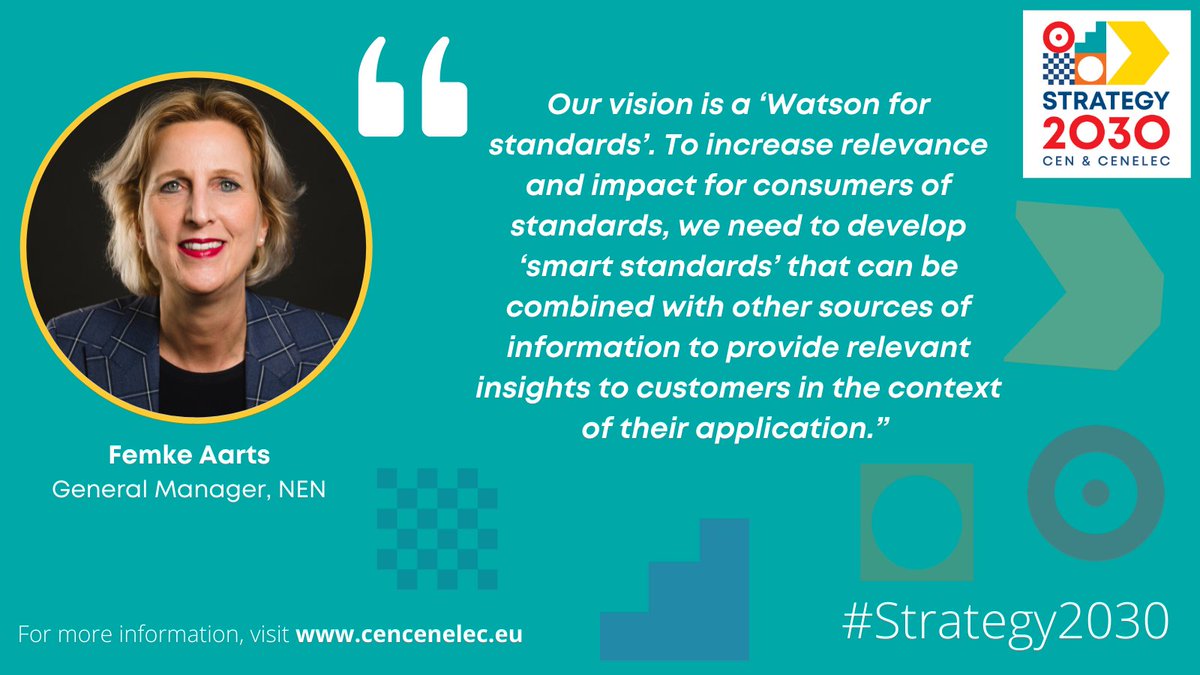 @Ruggero_Lensi @normeUNI @EFTAsecretariat @NEN_nl @RTerwisga Through their #Strategy2030, CEN and CENELEC aim to develop digital, innovative 'new generation standards' and transform the standard development process to increase agility and help our customers succeed in the digital transition. Read more 👉cencenelec.eu/media/CEN-CENE…