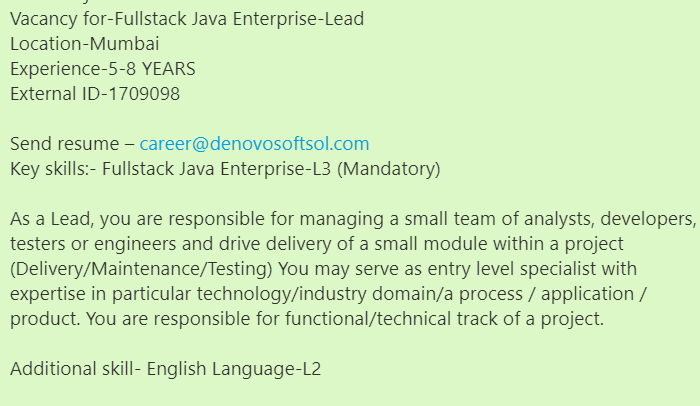 denovosoftsol's tweet image. #denovojobs 
Vacancy for-Fullstack Java Enterprise-Lead
Location-Mumbai
Experience-5-8 YEARS
External ID-1709098
Send resume – career@denovosoftsol.com
#FullstackJavaEnterprise #JavaEnterprise #Nodejs #reactjs #javascript #fullstackdeveloper #programmer #webdeveloperFullstack