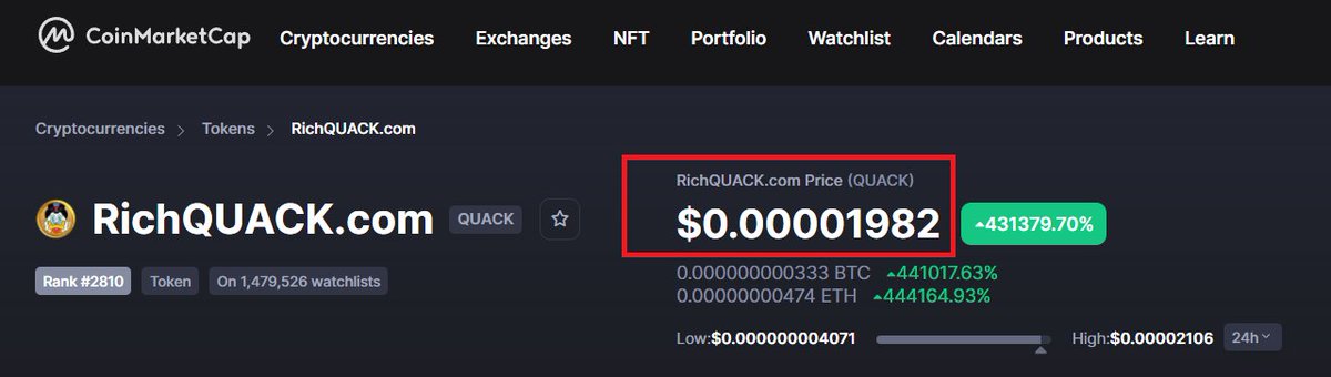 HoodTai's tweet photo. right from coinmarketcap, is this for real?
$QUACK https://t.co/aBuPzLAOP7