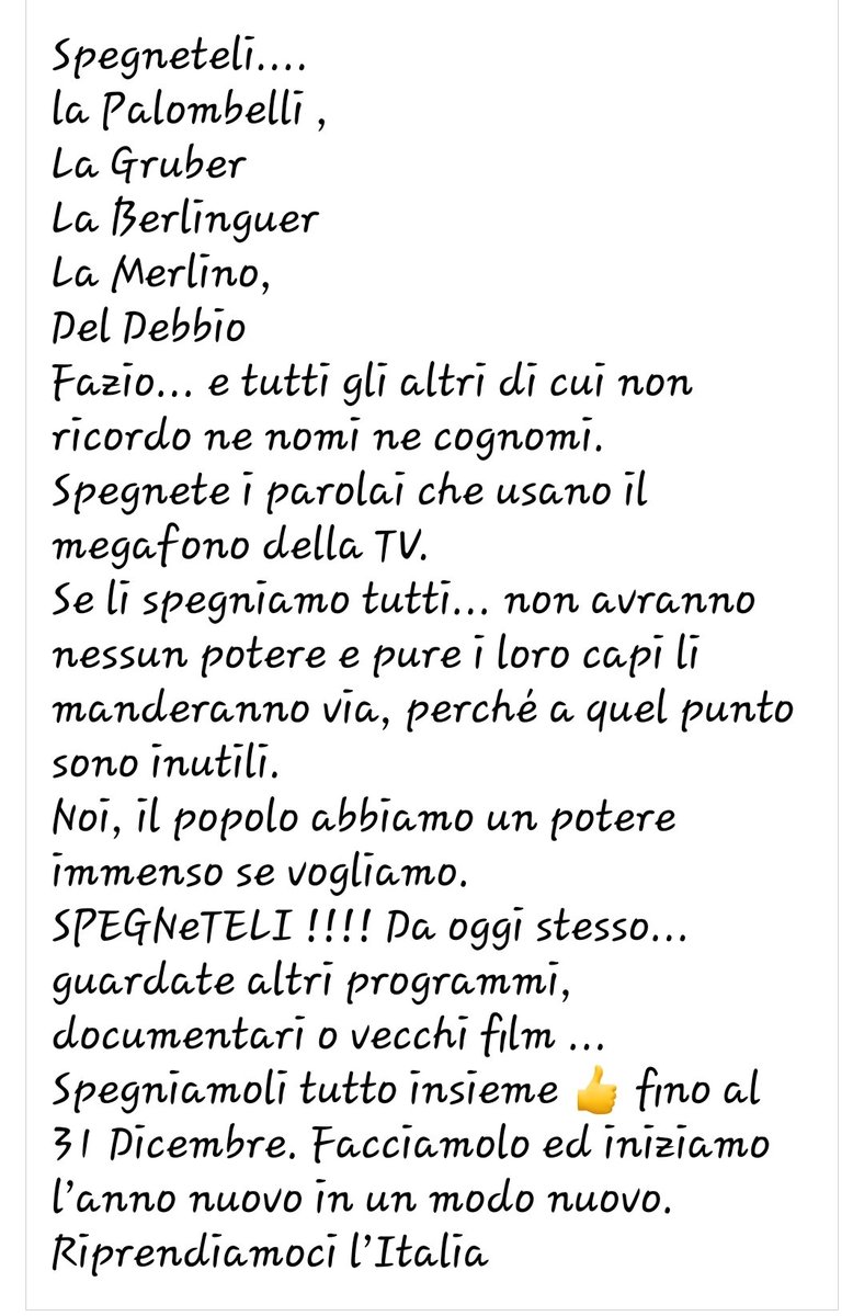 Nicolet39750675's tweet photo. Facciamo fallire questi programmi di disinformazione!!! https://t.co/ktRyw33yrd