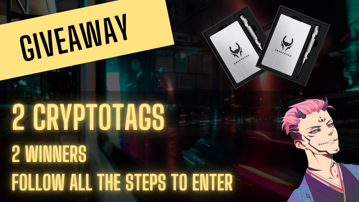 🚨CRYPTOTAG GIVEAWAY!🚨

I am giving away 2 Cryptotag Zeus Starter Kits so you can store your seed phrase in bullet proof titanium! 

To participate:
• Follow me &amp; <a href="/CRYPTO_TAG/">CRYPTOTAG | Seed Phrase Storage</a> 
• Like &amp; Retweet 💫

Winners will be announced on Friday 🏆