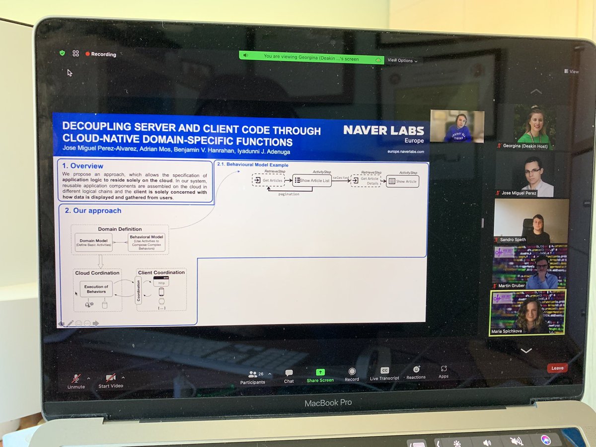 jozemi's tweet photo. Virtually presenting our paper "Decoupling Server and Client Code Through Cloud-Native Domain-Specific Functions" at #ASE21 - LBR.  | @adrianmos @naverlabseurope https://t.co/aOYm9pQxfl