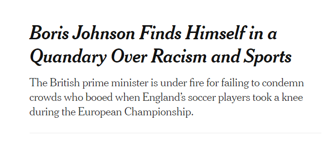 When's the inquiry into the institutionally racist UK Government? 

🚨Whitewashed #RaceReport

🚨Demonisation of asylum seekers

🚨PM's explicit racism/antisemitism

🚨Denial of both structural & institutional racism

🚨Refusal to condemn booing of England players taking the knee