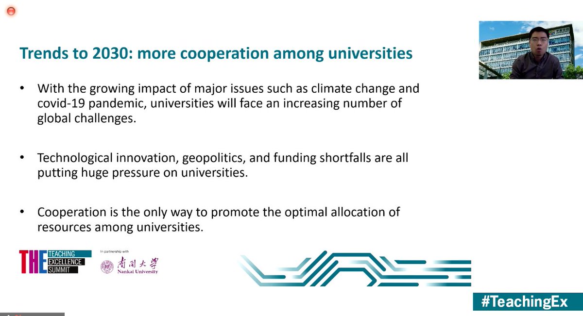 Phil_Baty's tweet photo. Is the era of competition between universities over?
Slide from Shuaiguo Wang, President, @Xuetangx at #TeachingEx #THEglobalimpact https://t.co/1VEUA3fwhc
