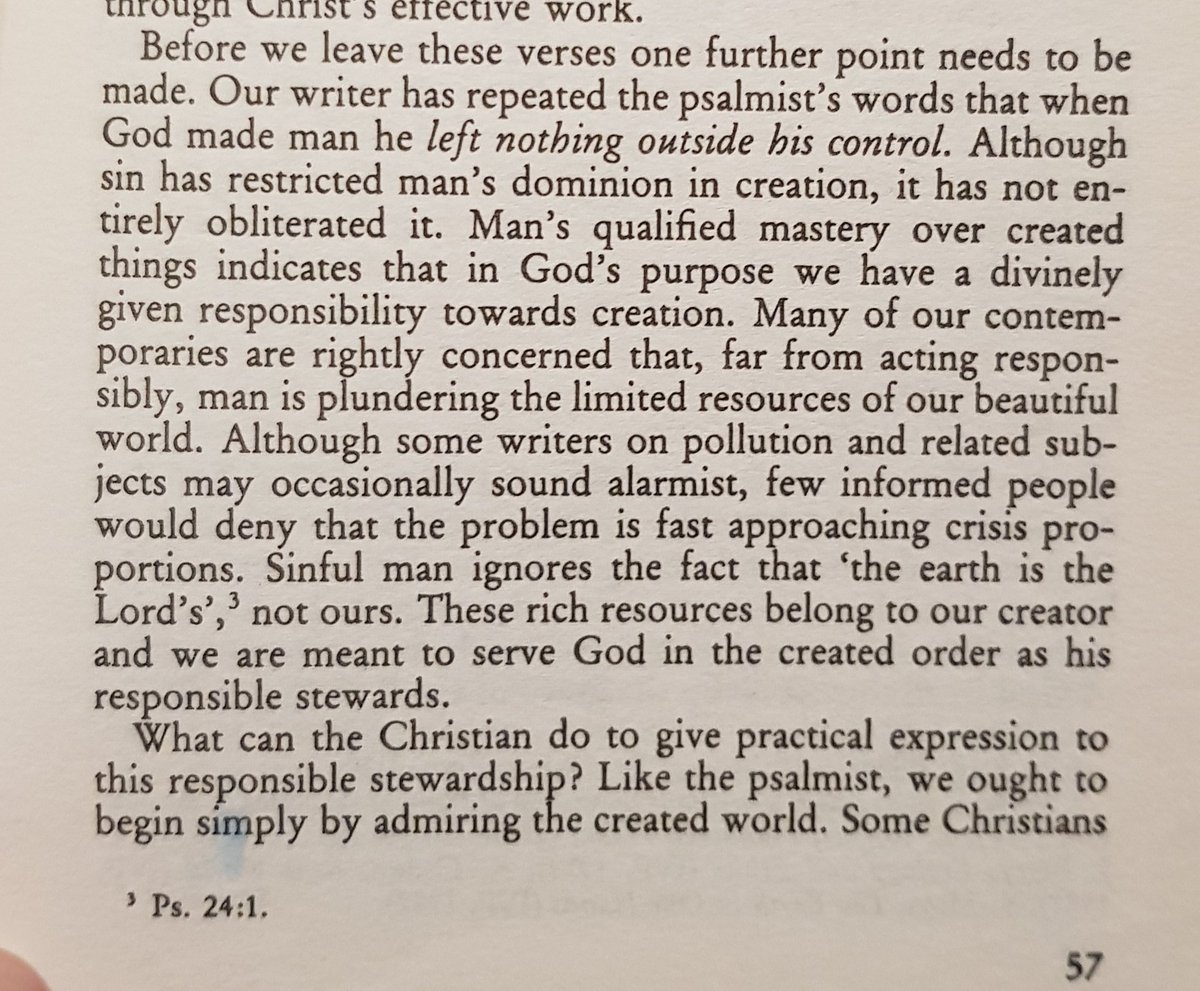 TheJamesJGlass's tweet photo. To all my Christian friends who think that being concerned about the environment is to embrace some kind of neo-paganism.
The attached was written by evangelical pastor and Bible teacher Raymond Brown in 1982. No, that's not a typo. It was 1982. #theearthistheLords #lookafterit https://t.co/b2gFrsyZQH