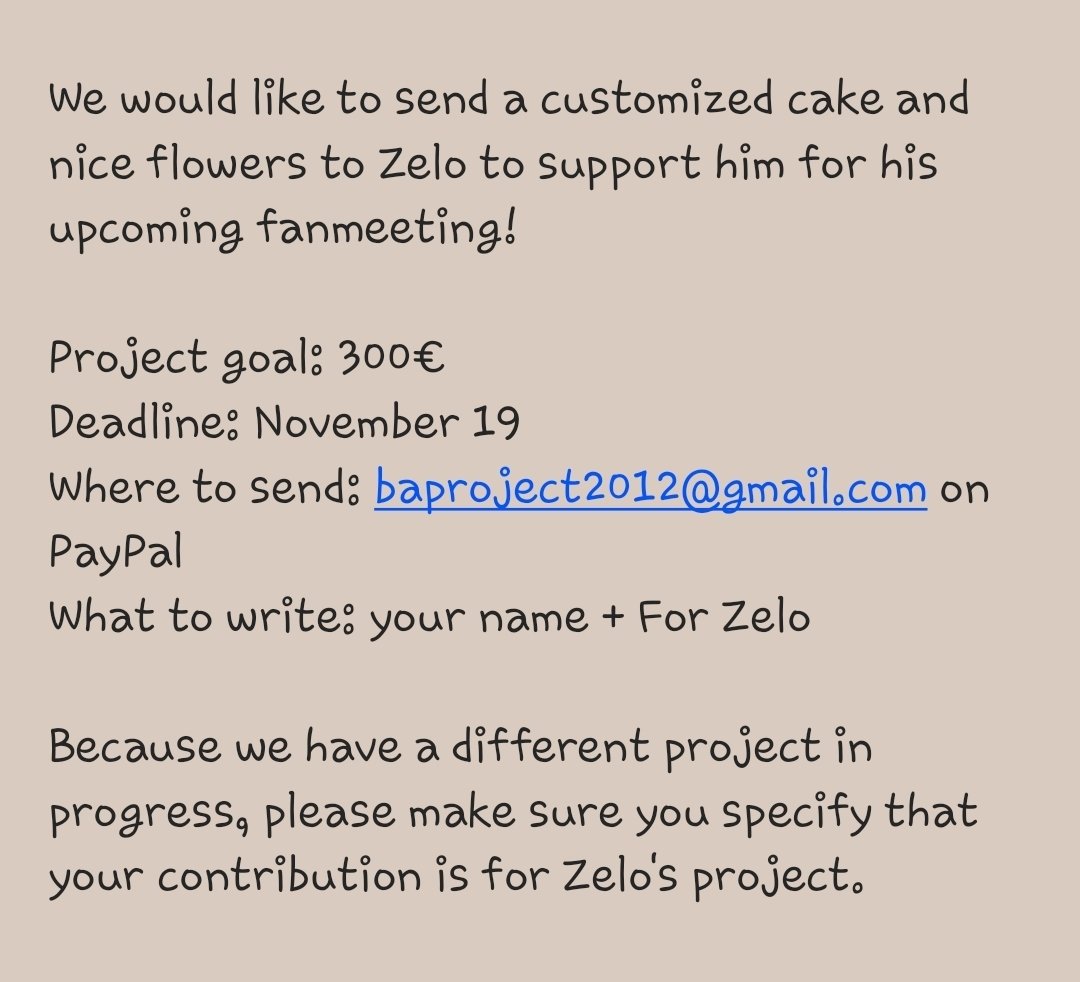 BAProject_'s tweet photo. 💛🔶️ FLASH PROJECT FOR ZELO 🔶️💛
Hello Babyz, please read below Zelo's fanmeeting mini project details! 🙏🏼 
For any questions or concerns, don't hesitate to DM us! 
Thank you 🥰 https://t.co/gyTZFSQxMJ
