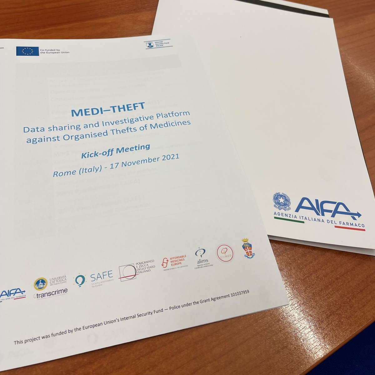 Kick-off Meeting of the #MEDITHEFT Project that aims at deepening the knowledge and the data sharing on Organised #Theft of #Medicines💊across the #EU 🇪🇺 @Aifa_ufficiale @SAFE_Italy @transcrime @Unicatt @_Carabinieri_ @IPZS @AffordableMedEU @EUHomeAffairs  #DrugTheft #ISFPolice