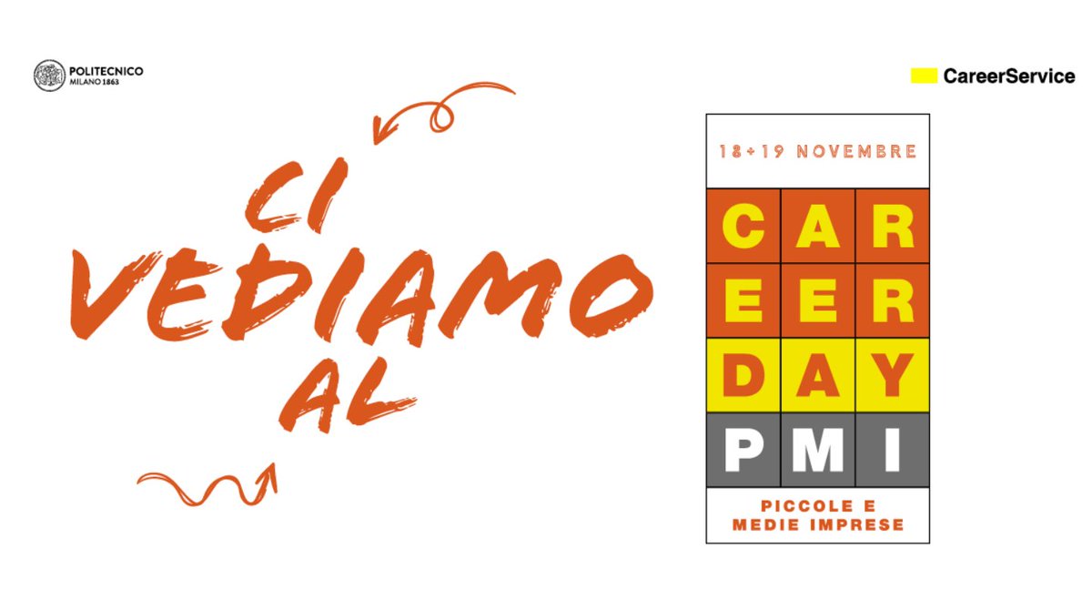TesiGroup_'s tweet photo. Venerdì 19 Novembre ti aspettiamo all'#evento del #careerdaypolimi @polimi.
Quest’anno inaugureremo la #prima #edizione e #partecipazione al #careerdaypolimi, evento che dopo lo scoppio della #pandemia del #covid19 si terrà totalmente in #presenza.
Vi aspettiamo, #TesiGroup https://t.co/1hyzNZ6Tdp