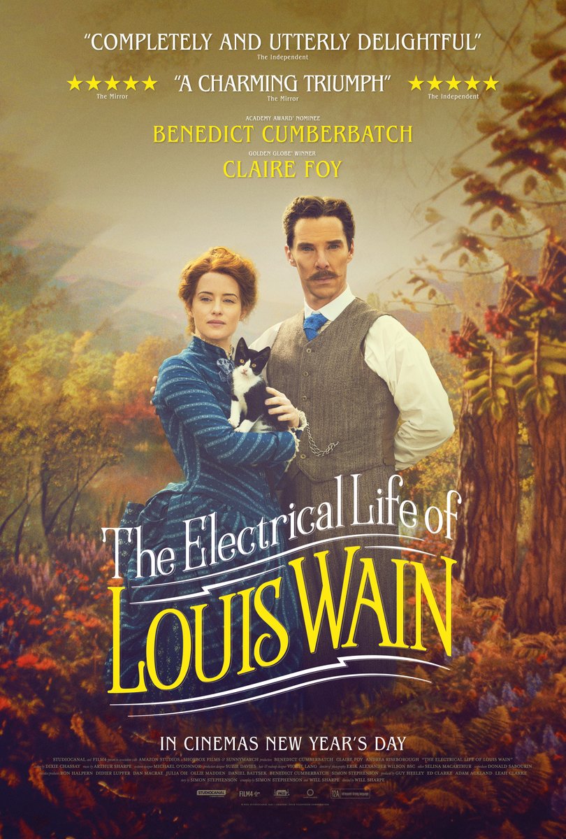 ✨The Electrical Life of Louis Wain ✨ starring Benedict Cumberbatch and Claire Foy is in cinemas New Year's Day. 

#LouisWainMovie
