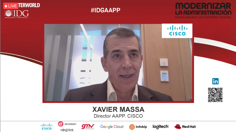 ComputerworldES's tweet photo. @massa_xavier: "Las Administraciones no sólo deben digitalizarse, sino crear una resiliencia digital para afrontar los grandes retos del mañana: económicos, sociales, sanitarios". @cisco_spain #AAPP #IDGAAPP https://t.co/7Qp8aE2bOe