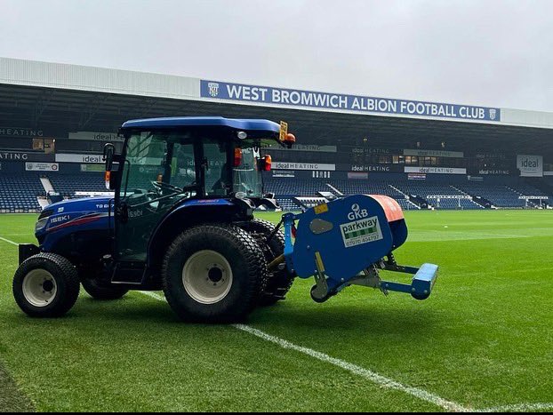Once again using our trusty <a href="/GKBmachines/">GKB Machines</a> Deep Tine Aerator to deep aerate a local professional clubs stadium and training ground 🚜
.
.
#vertidraining #sportsground #parkwaygroundmaintenance