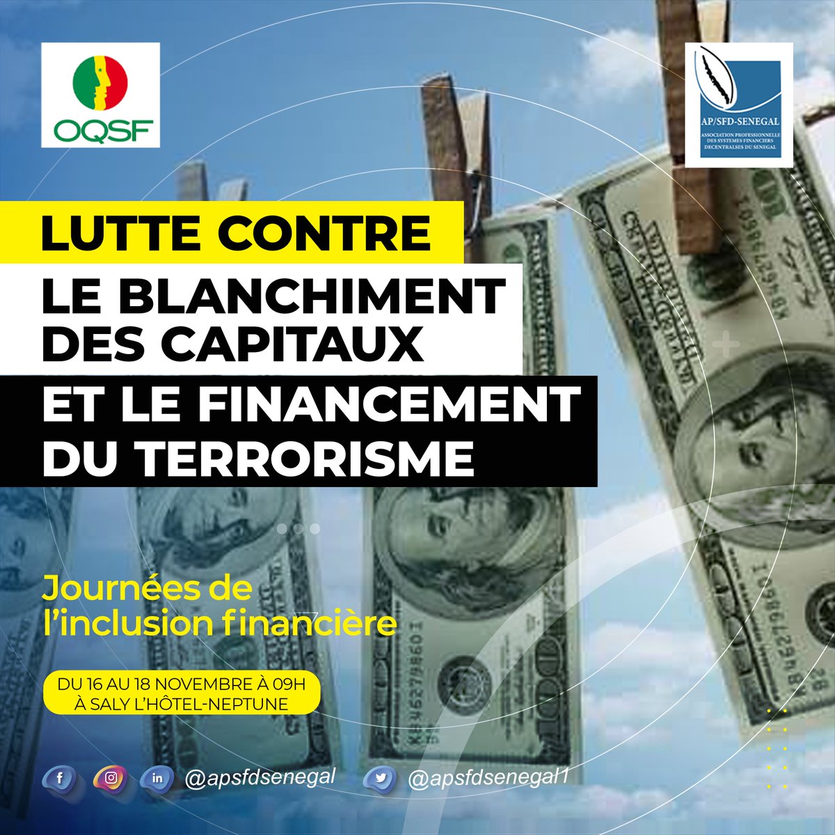 Suivez en direct la journée de sensibilisation des associations de consommateurs sur la lutte contre le blanchiment des capitaux et le financement du terrorisme.

#apsfd
#oqsf
#associationsdesconsommateurs
#kebetu