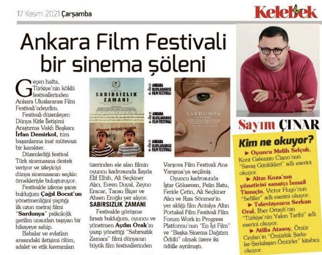 Hürriyet Kelebek, Sayım Çınar. 

<a href="/Hurriyet/">Hürriyet.com.tr</a> <a href="/kitapdunyasi/">sayım çınar</a>