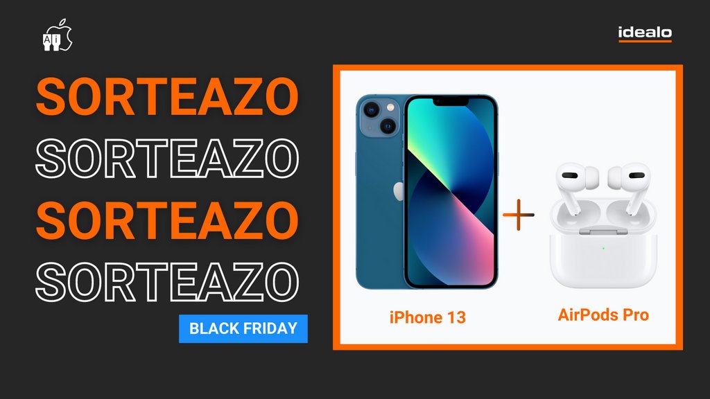 idealo_es's tweet photo. SORTEAZO BLACK FRIDAY🟧 

📱Apple iPhone 13 + Apple AirPods Pro🎧

1️⃣ Me gusta ➕ sigue a @idealo_es y @A_iPhone

2️⃣ Comenta con el HT #idealoBlackFriday

🍀 Aumenta tu suerte mencionando a un amig@

🗓️ Ganador/a: miércoles 24.11
📜Condiciones 👉  https://t.co/Ynrj6P4xcb https://t.co/0sUjoQ139w