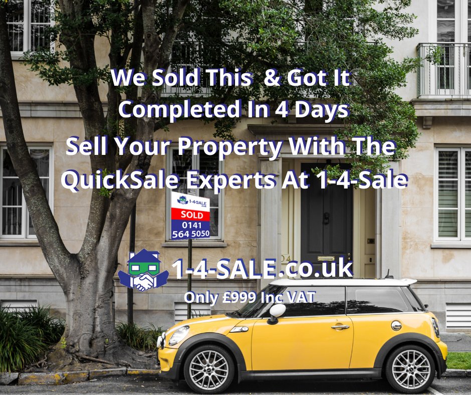 #Vendors, We Sold This House, Completed Within 4 Days.  Sell Your #Property With #Glasgow's Choice #EstateAgents - 1-4-Sale.co.uk
Buyers Waiting For Our Next #PropertyForSale - Make It Yours, Call 0141 564 5050
#EstateAgency #PropertyMarket #VendorsWanted #PropertyWanted