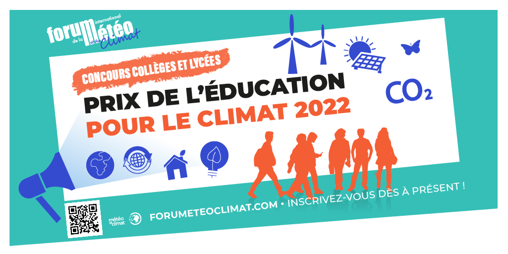 MeteoClimat's tweet photo. 🏆 #Collèges & #Lycées, participez au #PrixClimat2022 dans le cadre du @Forumeteoclimat. Ce prix récompense le meilleur projet pédagogique sur les thèmes #climat #météo #environnement⛅️🌱
Infos & inscription 👉https://t.co/Ypr9gMCqAY https://t.co/SRgv4zq223