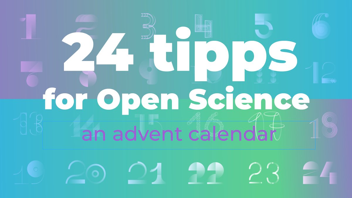 OpenSciFellows's tweet image. Get ready #openscience folks - 
Tomorrow we&apos;ll start with our #openscienceadventcalendar! 

Every day until #Xmas we&apos;ll publish a tip from the @OpenSciFellows community that will help you to open up your research data, methods and results. Spread the word! 

#fellowsfreieswissen