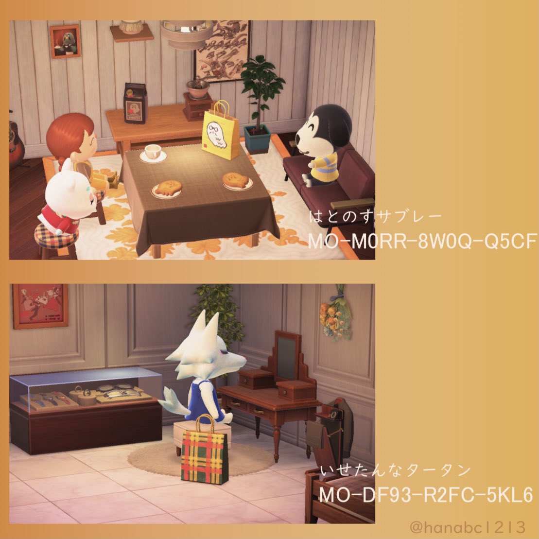 hanabc1213's tweet photo. かみぶくろに使える
マイデザインです。

紙袋集めるの好きなので作ってしまいました( ˘𖥦˘ )特にKALDI……！

はとのすサブレーはちょっとお気に入り🕊

良かったら使ってくださいね！

#あつまれどうぶつの森
#マイデザイン配布
#マイデザ
#あつ森写真部
#あつ森 #ACNHDesign 
#ハトの巣 https://t.co/KjREJ7pHMr