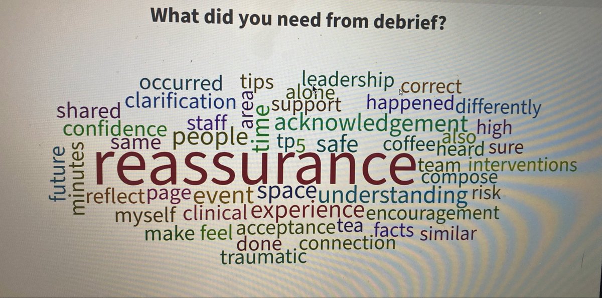 SteffiMcCallion's tweet photo. Such important points on debrief at todayโs PEM national teaching. Love the need for tea at debrief! #pemnt https://t.co/RBTN9q7N6E