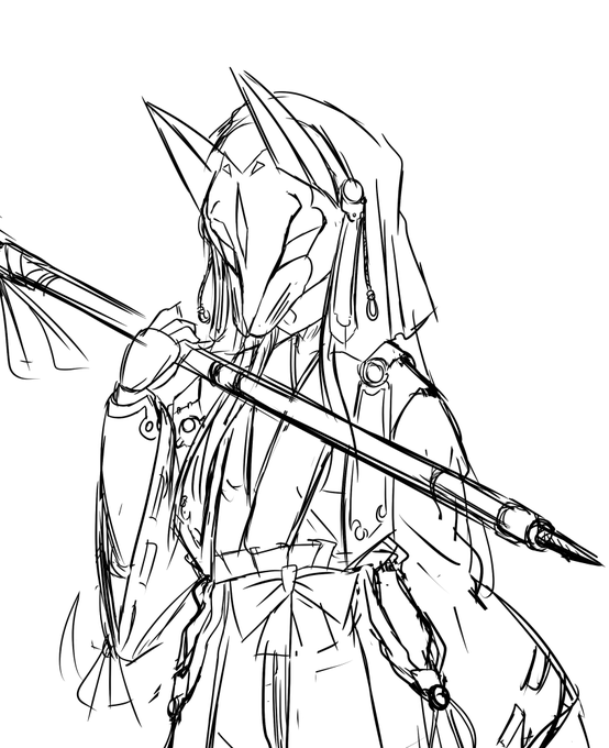 今回下描きのときに思いつきで描いた正義のヒロインさんと 今回の主人公さんの顔で描いてて一番気に入ってる表情 