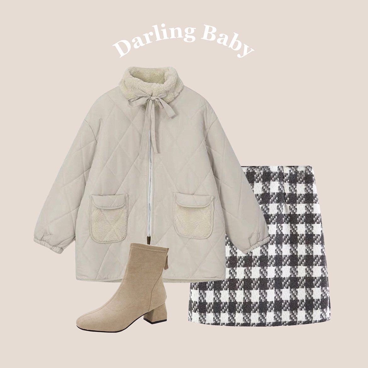 Darling_Baby__'s tweet photo. 【🪞本日のおすすめ紹介🪞】

さきなちゃんも着用してくれたリボンボアキルティングショートコート D2504を使用したコーデ🤍
デートにもぴったりです❕

アイテムはコチラ💬
https://t.co/bFPRXAOQ87 https://t.co/kFt0bsDiyZ
