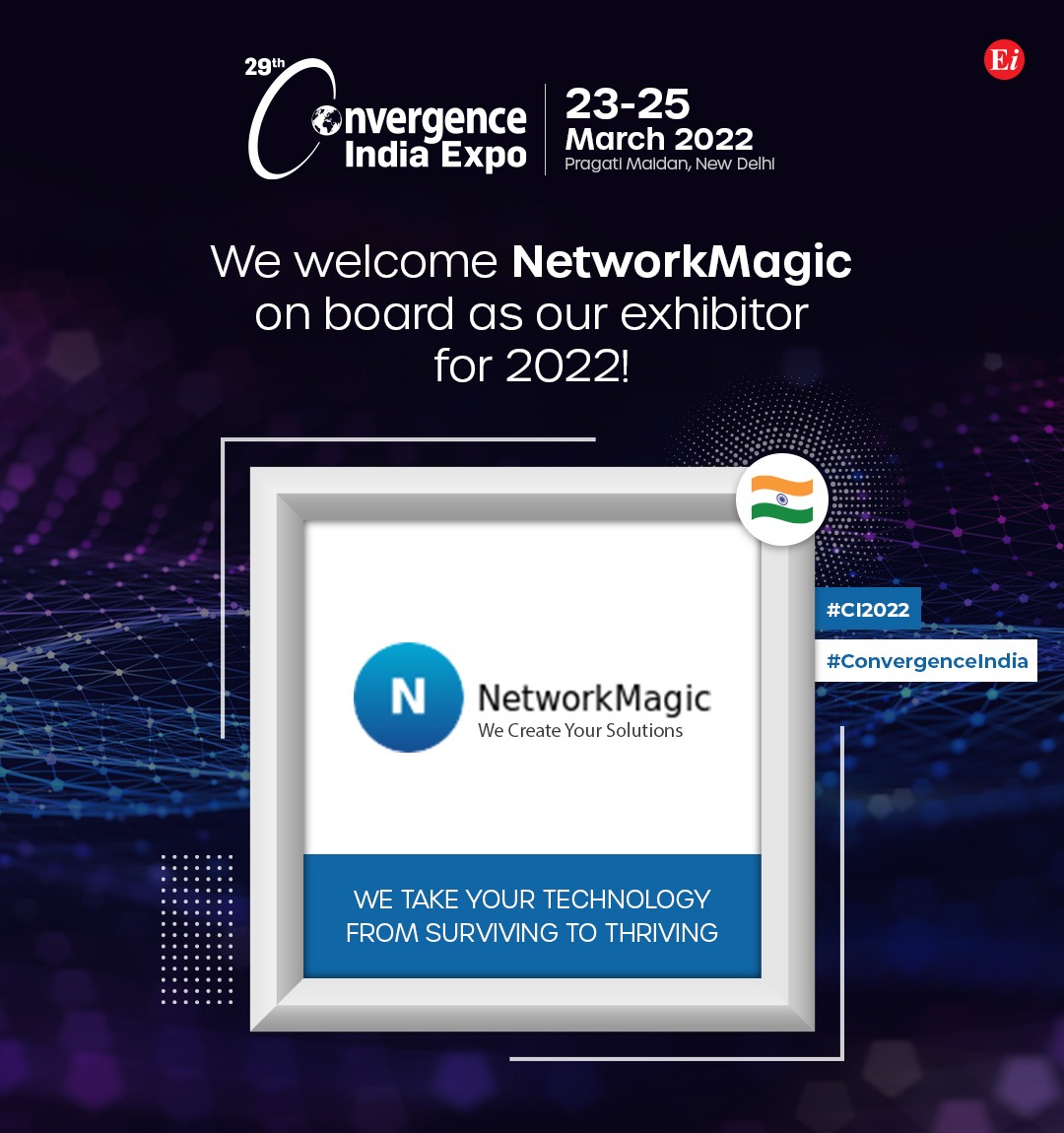 Convergenc's tweet photo. 29th @Convergenc India Expo 2022 welcomes #NetworkMagic on board as a valuable exhibitor for 2022!
For details on the expo, visit - https://t.co/LOhY42iAt6
#CI2022 #ConvergenceIndia #DigitalIndia #Automation #Telecom #5G #Broadband #Broadcast #OTT #IoT #ServiceProvider #Cloud https://t.co/R5OEJ1gAmx