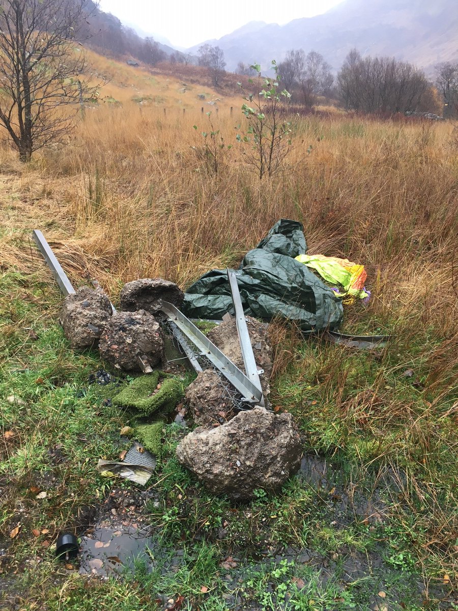 We’re saddened and disappointed to have to report another case of fly tipping in beautiful Glen Nevis, right in the heart of the Ben Nevis Special Area of Conservation. Please let Jahama Highland Estates know if you recognise where this waste has come from.