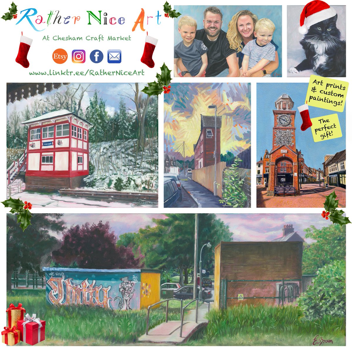 Rather Nice Art will be bringing her beautiful craft packs to the market on Saturday 27th November, along with her incredible, original art. Check out her stall between 10am and 4pm for some great gift ideas. #markets #ChristmasGifts #GiftIdeas #Chesham #art #crafts