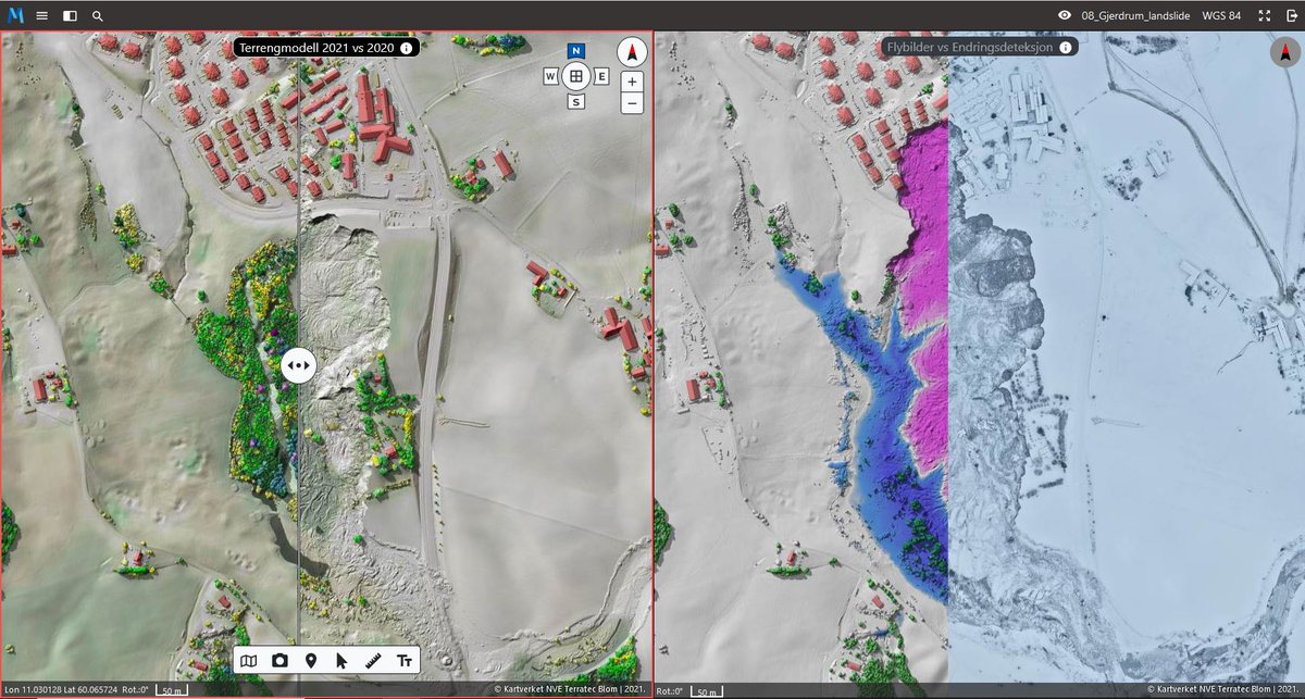 luchobt's tweet photo. #Day17:Land. I borrow this from an old post. Analysis of the Gjerdrum landslide in Norway (december 2020), made by .@BlomNorway / Terratec. #30daysmapchallenge #BlomFORESTVIEW @MapsNorway @tjukanov @kartverket @NVE https://t.co/YzU2FlvlTt
