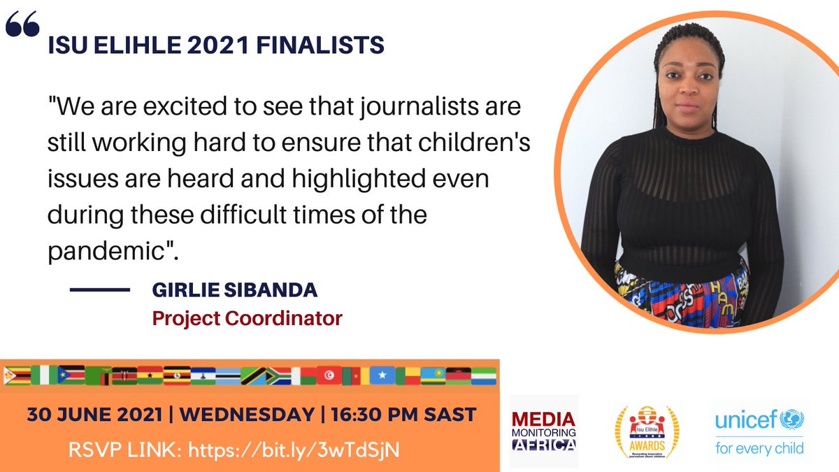 ISU ELIHLE AWARDS Rewarding Innovative journalism about children. 

ANNOUNCEMENT will be on the 22nd of November 2021.