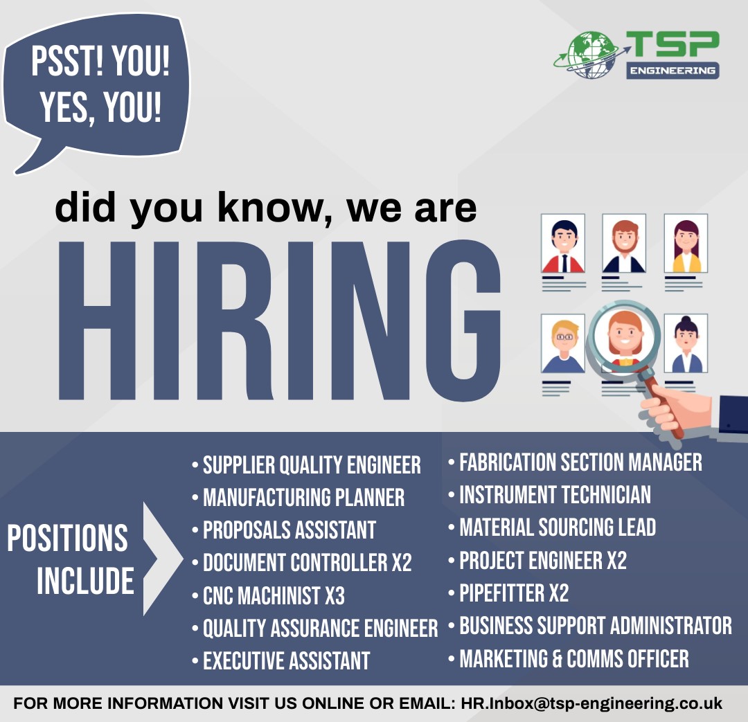 TSPEngineering's tweet image. 1 📢🎉 WE&apos;RE HIRING! 🎉📢 We have an array of exciting opportunities available from Machinists, to Project Engineers. For more information, or to apply, visit bit.ly/3qLUtRQ  👋🏽👷🏽‍♀️

#JobAlert #manufacturing #HIRINGNOW