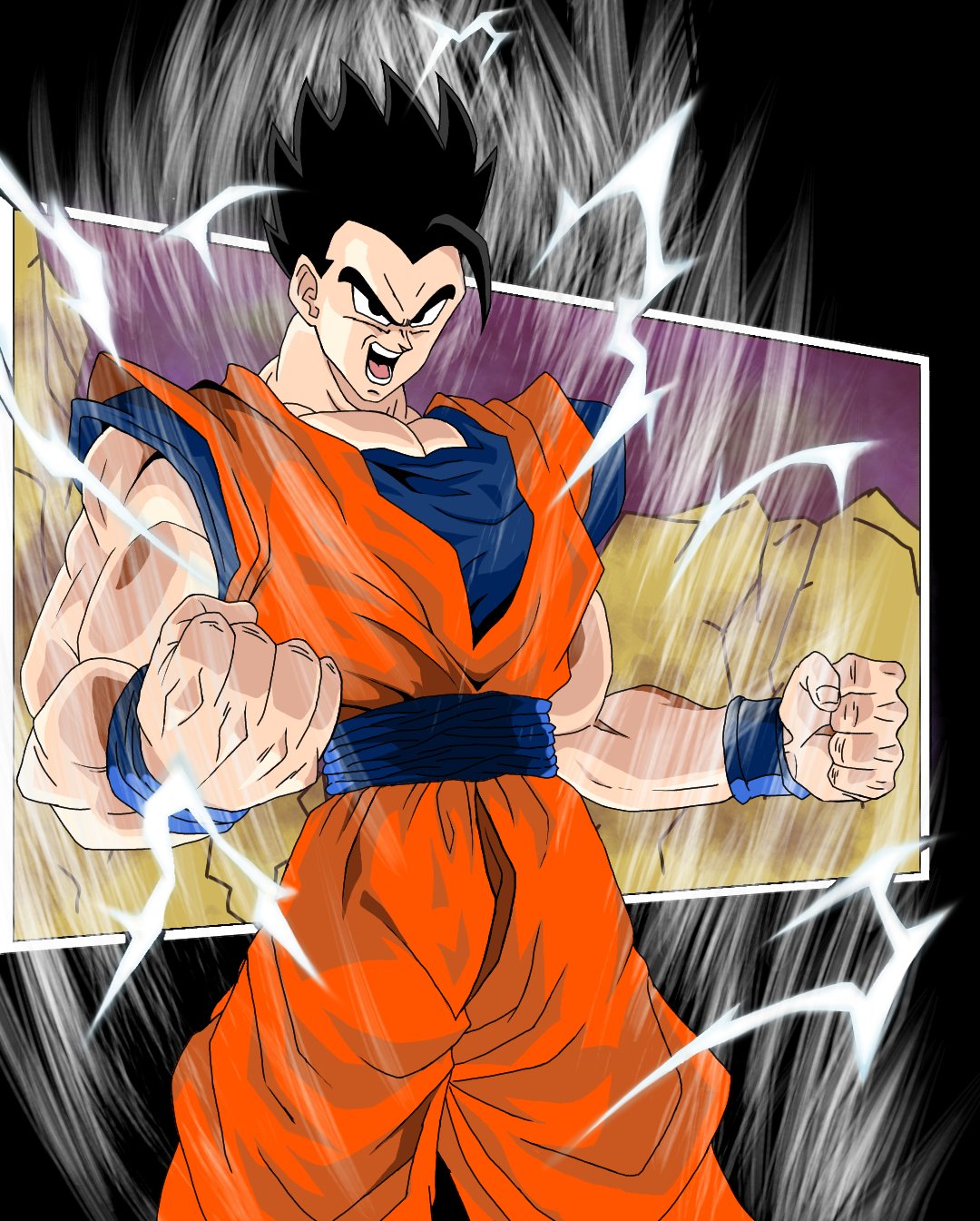 悟飯　アルティメットバトル　漫画絵 DRAGONBALL 孫悟飯 | Dragon ball painting, Anime dragon ball