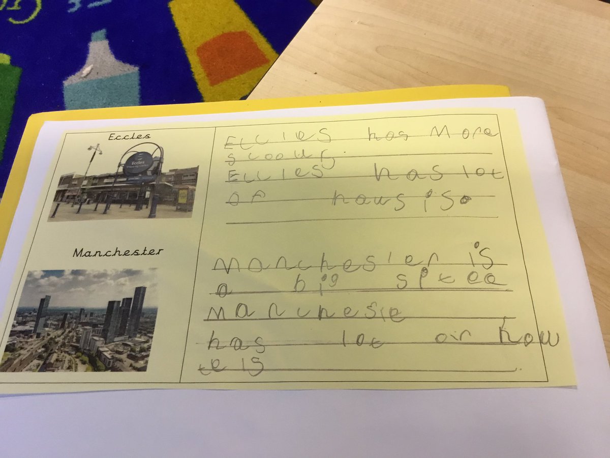 BartonMossCPS's tweet photo. Today in Geography Y1 named, described and compared familiar places to them - Eccles & Manchester. We looked at similarities and differences between the two. #geography #placeknowledge #presentday #town #city @mrsunsworth35 @MrsChewY1 https://t.co/RxFaMfb5KM