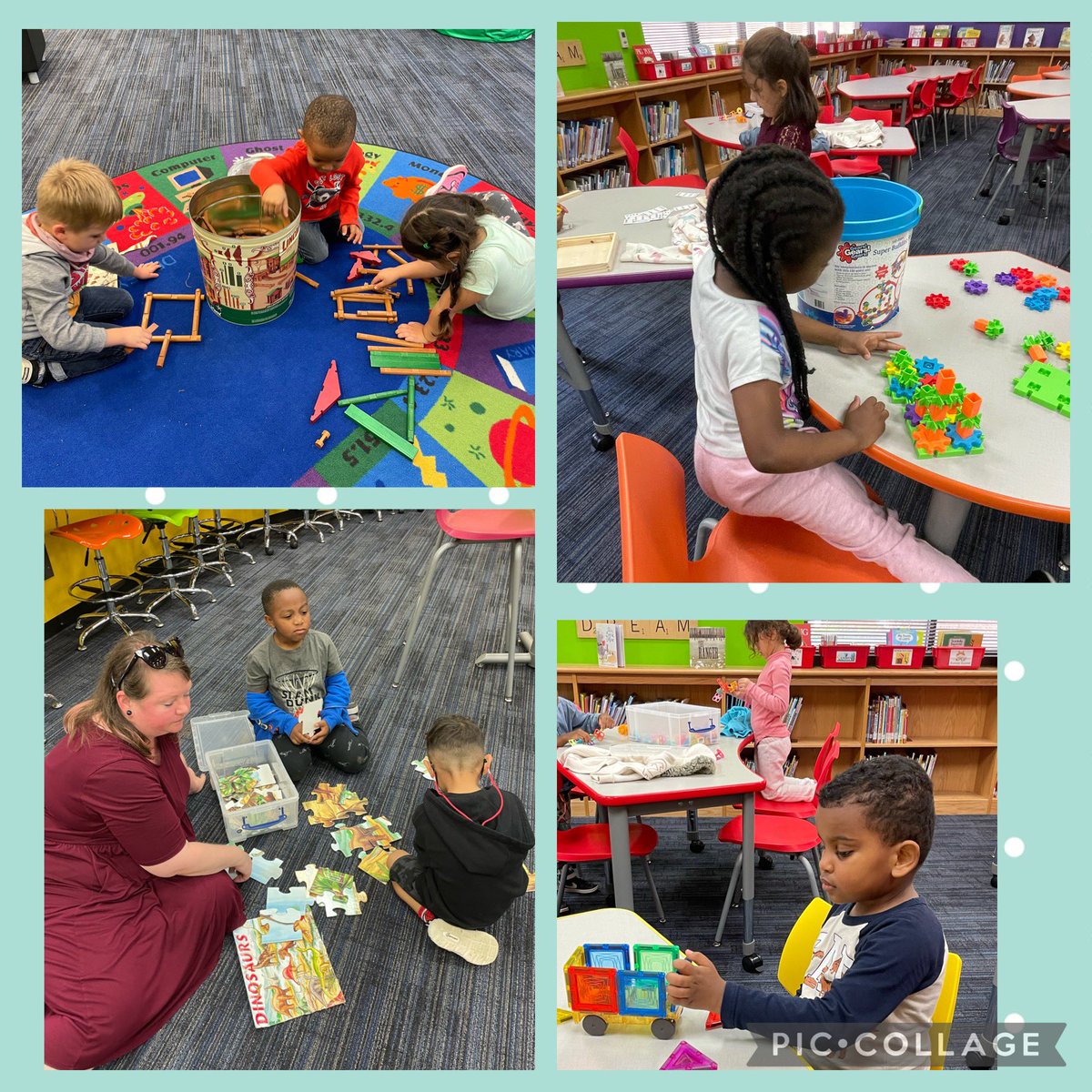 Haggarlc's tweet photo. So excited to welcome our youngest learners to maker space today! @haggarprek They had a great time! #haggarlearns https://t.co/eDb8wnt8NZ