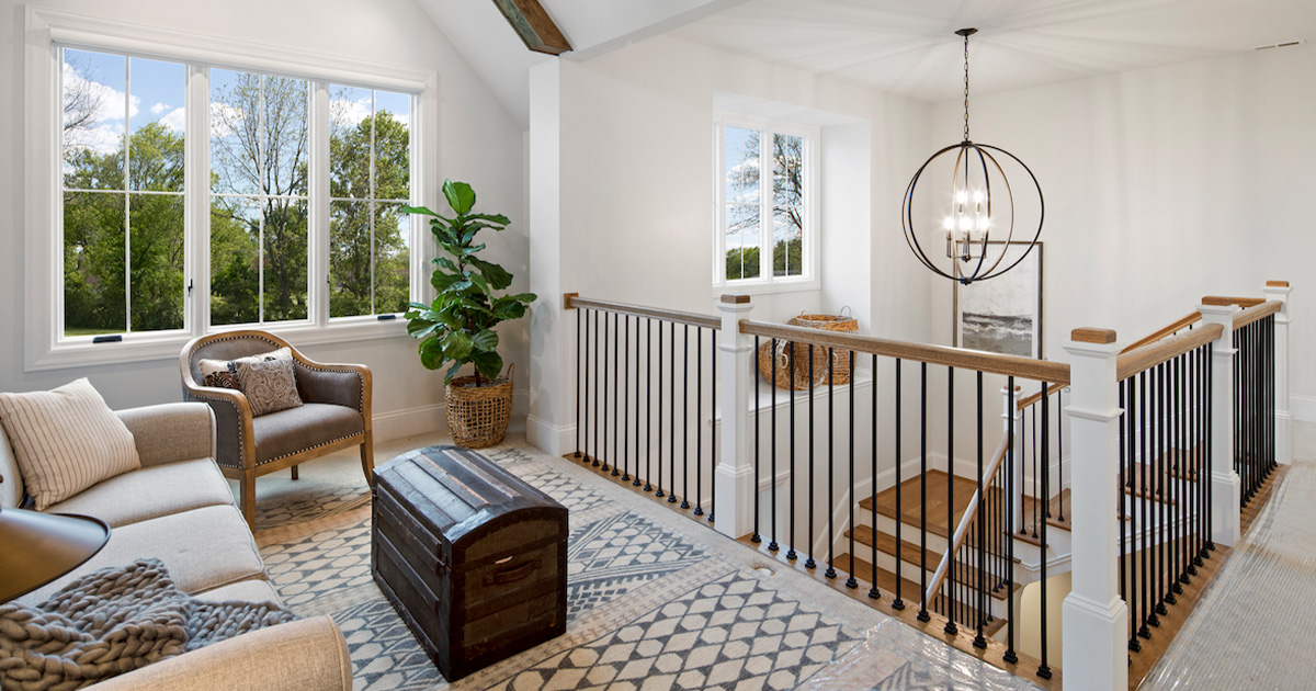 Who says everything on the top floor should be bedrooms/ bathrooms? Versatile loft spaces are great for lounging and taking in the sights of beautiful Cincinnati. We could also see this as a play area or music room. What would you do in this space?

Photo Credit: Greg Grupenhof