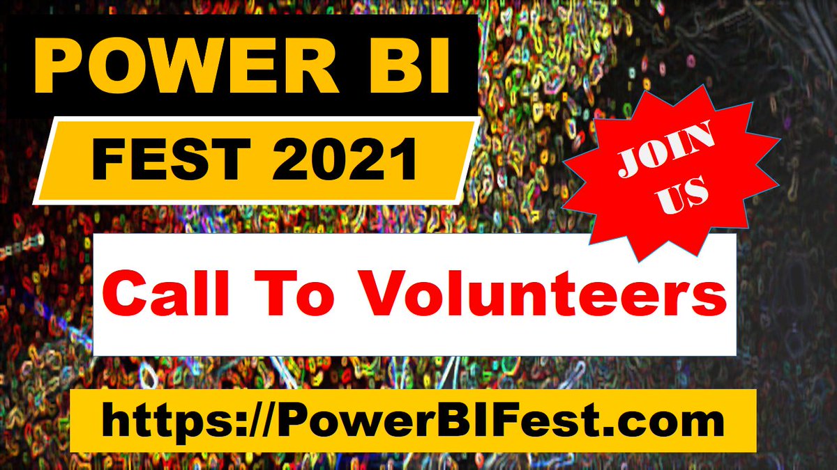 >> Calling Volunteers  <<<

Register to become a Volunteer at the #PowerBIFest 2021
 
The <a href="/PowerBIFest/">Power BI Fest - #PowerBI</a> is  one of the biggest #PowerBI events in the year.

Register at forms.office.com/r/CRGrN0ZR77

#AzureDataCommunity