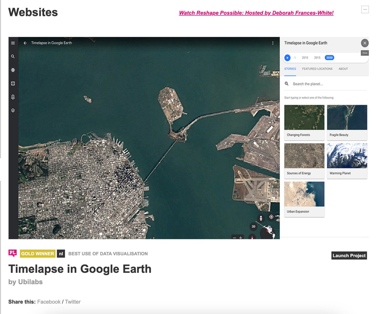 🚀 So proud about the 4 prizes we won at the <a href="/lovieawards/">The Lovie Awards</a> for
- Timelapse in Google Earth in Websites: 🏆
Best Individual Editorial Experience
🥈Silver Lovie
🎖️People's Lovie Winner

Best Use of Data Visualization
🥇Gold Lovie
🎖️People's Lovie Winner
 go.ubilabs.co/3wZ4ax9
