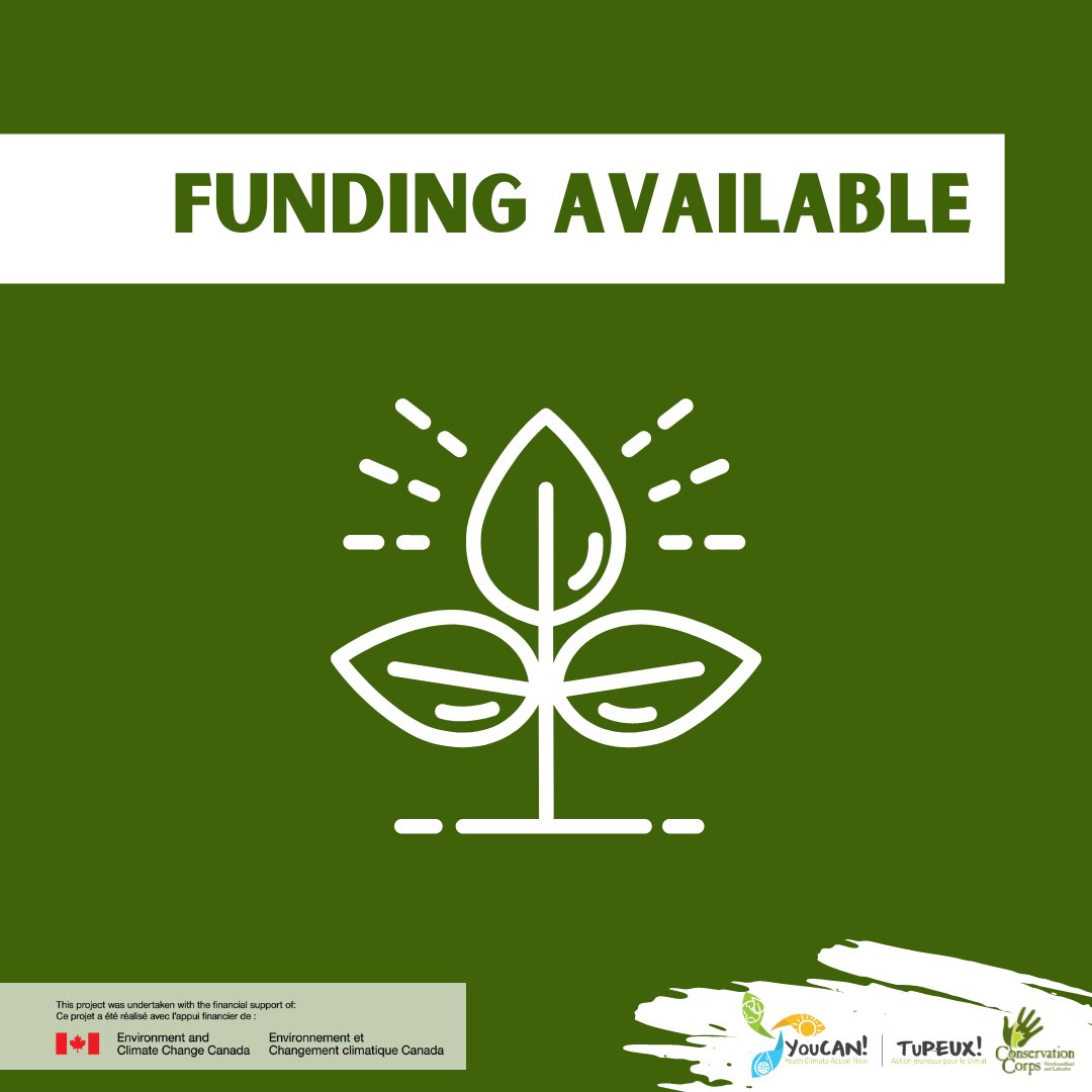 CorpsNL's tweet photo. Calling all educators, youth groups and organizations in Labrador and Newfoundland! Enter a chance to receive $300 of funding for a youth-led climate action project! https://t.co/Yq1KRpELad

#CCNL #ClimateChange #NL #Newfoundland #Labrador #YouCAN #TuPEUX https://t.co/8vmjMbEiqe