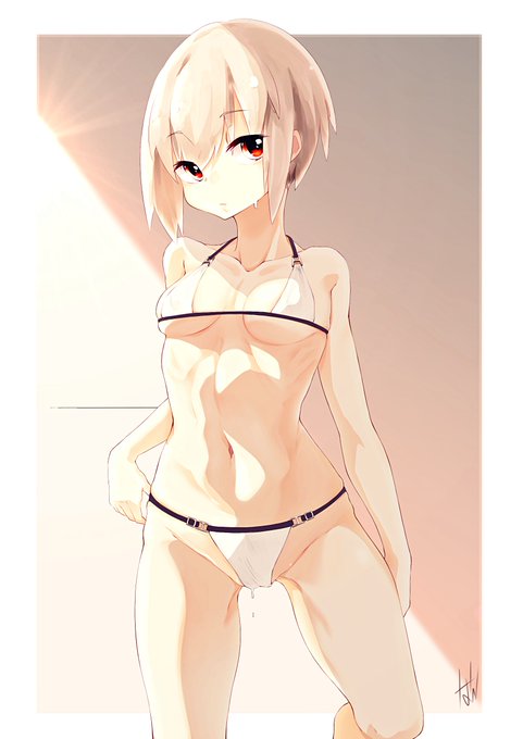 水着 | Nabe。 #pixiv https://t.co/RprdXiUfC6 
没った絵、投稿しました。 