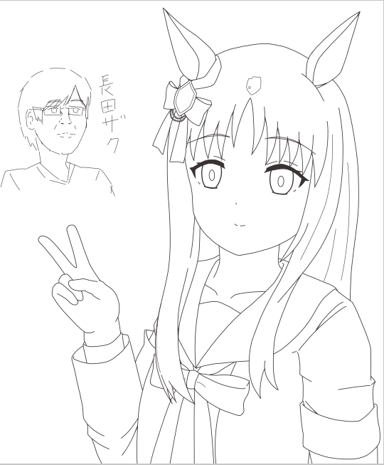 グラスの線画かけました
明日塗ります 