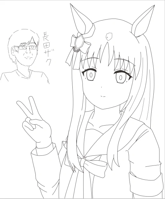 グラスの線画かけました
明日塗ります 