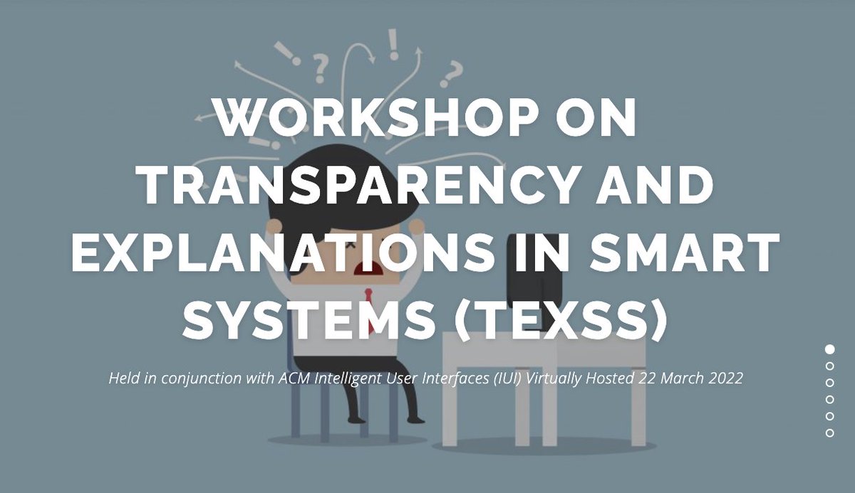 Alison Renner (Smith) (@alison_m_smith) on Twitter photo Interested in designing, developing, or evaluating explainable, inclusive, and trustworthy human-ai interaction? Join us in March in Finland (or virtually!) at the TExSS workshop <a href="/ACMIUI/">ACM IUI 2026</a>. Submit Jan 3. explainablesystems.comp.nus.edu.sg/2022/ @DrSimoneStumpf <a href="/minlee_hci/">Min Kyung Lee @minlee@hci.social</a>  <a href="/tsvikak/">Tsvi Kuflik</a> <a href="/AdvaitSarkar/">Advait Sarkar</a> ++ Interested in designing, developing, or evaluating explainable, inclusive, and trustworthy human-ai interaction? Join us in March in Finland (or virtually!) at the TExSS workshop <a href="/ACMIUI/">ACM IUI 2026</a>. Submit Jan 3. explainablesystems.comp.nus.edu.sg/2022/ @DrSimoneStumpf <a href="/minlee_hci/">Min Kyung Lee @minlee@hci.social</a>  <a href="/tsvikak/">Tsvi Kuflik</a> <a href="/AdvaitSarkar/">Advait Sarkar</a> ++