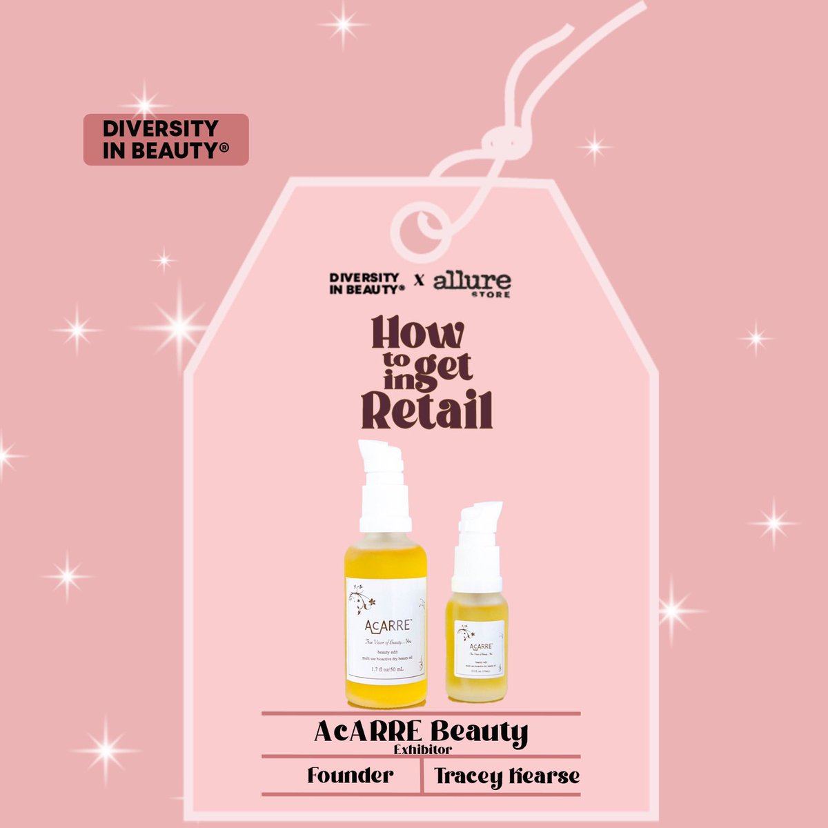 I'm exhibiting for a chance to get my products into a major retail store at the 'How to Get In Retail Event' hosted by @diversityinbeauty at the Allure Store Nov. 17 from 7:30-10pm! Come out and shop with me and other emerging BIPOC brands! Tickets at DiversityInbeauty.com!