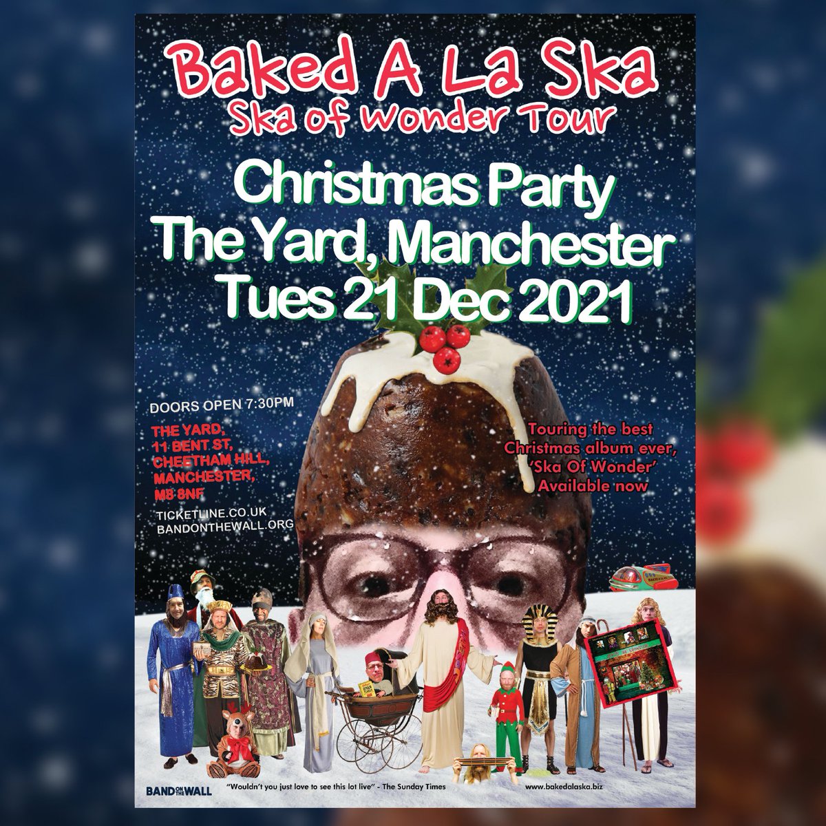 Kick off the festive season in style with our annual <a href="/BakedALaSkaBand/">Baked A La Ska</a> Xmas special, and for 2021 we’re nipping across town to <a href="/theyard_mcr/">The Yard</a>. They’ll be delivering seasonal ska treats such as “When You Wish Upon A Ska”, “Walking In The Air” &amp; more! Tickets: bit.ly/skachristmas20…