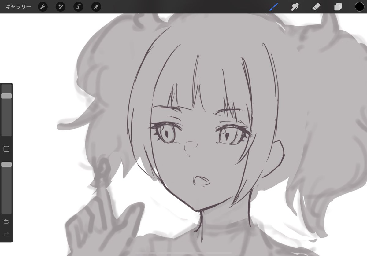 すぐまみみかこうとする(描きかけの絵を早く描け) 